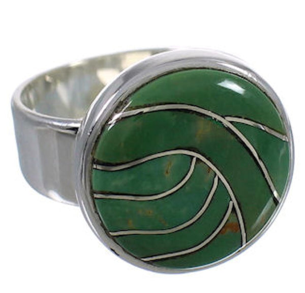 Heavy Turquoise Genuine Sterling Silver Ring Size 7 WX38282